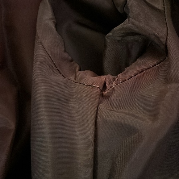 Vintage Faux Leather Brown BeltedTrench Coat 10 - Picture 7 of 8